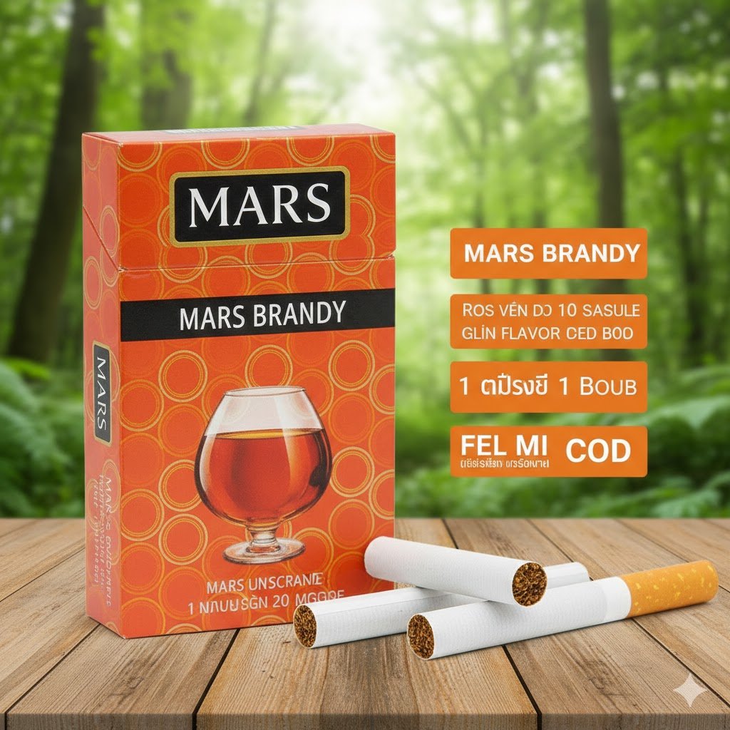 Mars Brandy (มารส บรั่นดี) บุหรี่นอกหอมกลิ่นเหล้าบรั่นดี 1 เม็ดบีบ รสเย็นสดชื่น รูปที 1