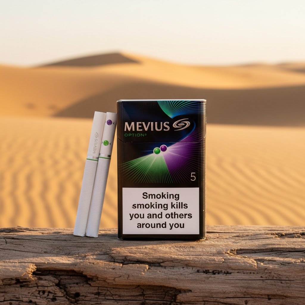 Mevius Option 2 No.5 บุหรี่นอกญี่ปุ่น กลิ่นองุ่นและเมนทอล 2 เม็ดบีบ (Mevius Option Purple 5) รูปที 1