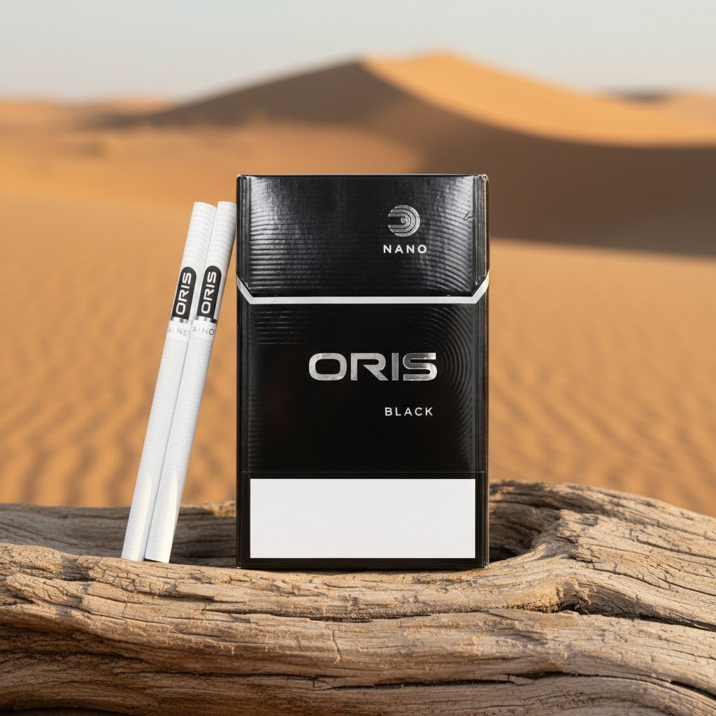 Oris Nano Black บุหรี่โอริส นาโน แบล็ก รสร้อนนุ่มนวล มวนสลิมมาตรฐานดูไบ รูปที 1