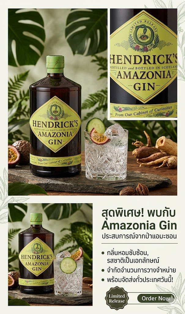 ใจกลางป่าฝนอะเมซอนด้วย Hendrick’s Amazonia Gin ผลงานชิ้นเอกสุดพรีเมียมที่รังสรรค์ขึ้นเพื่อผู้ที่แ...