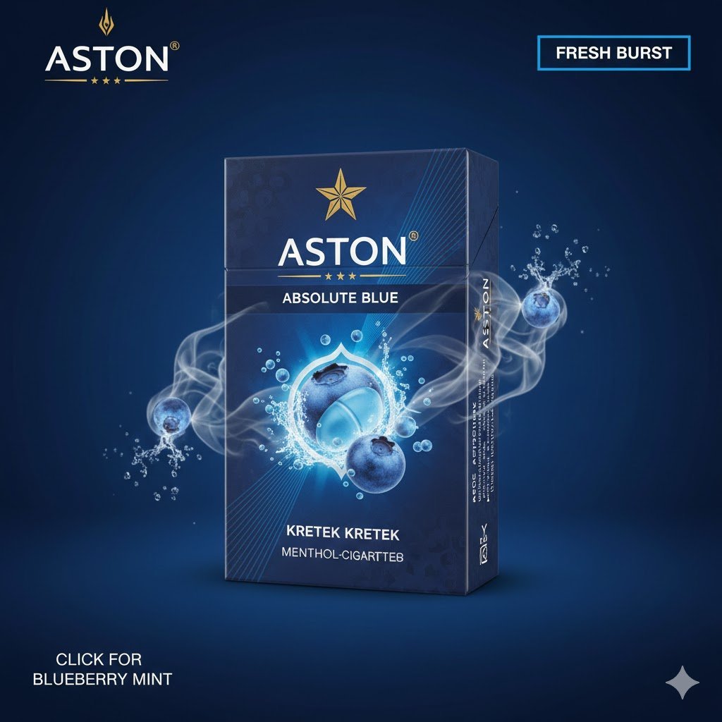 Aston Absolute Blue - บุหรี่หวานพรีเมียม กลิ่นบลูเบอรรี่มิ้นต สดชื่นขั้นสุด