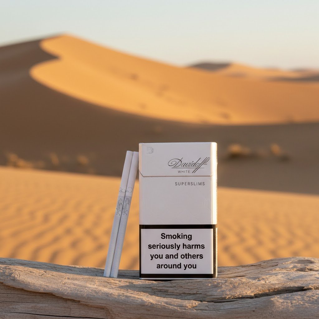 Davidoff White Super Slims (ดาวิดอฟ ขาว) บุหรี่นอกพรีเมียม รสไลท นุ่มนวล 1 มก.