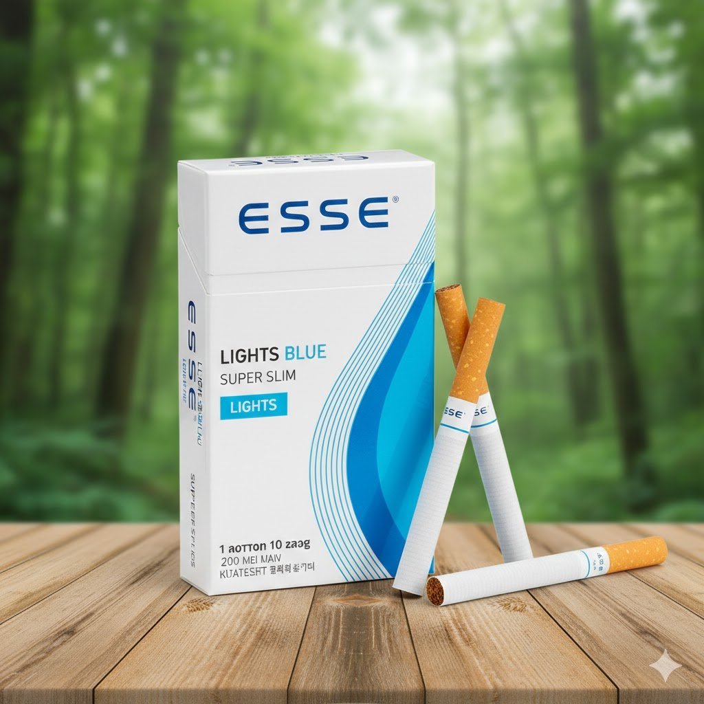 ESSE Lights Blue (เอสเซ่ ไลท ฟ้า) บุหรี่นอกเกาหลี มวนซูเปอรสลิม รสนุ่มสะอาด