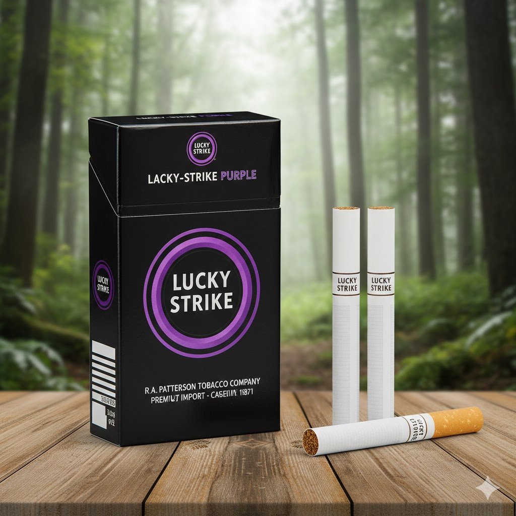 Lucky Strike Purple (ลัคกี้ สไตรค ม่วง) บุหรี่นอกรสเย็น กลิ่นบลูเบอรรี่ 1 เม็ดบีบ