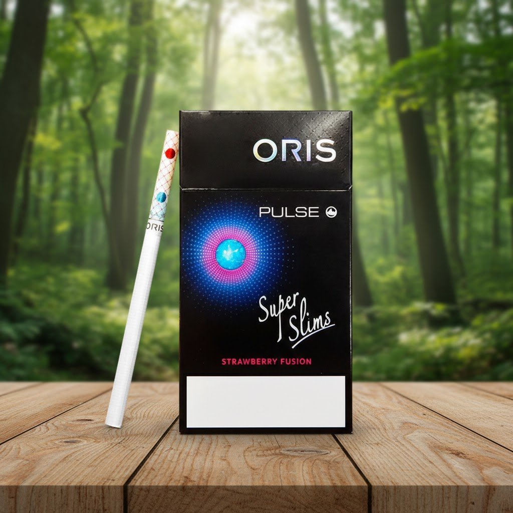 Oris Pulse Strawberry Fusion บุหรี่นอก โอริส สตรอเบอรรี่ 2 เม็ดบีบ Super Slims