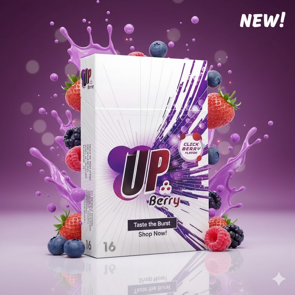 Up Click Berry - บุหรี่หวานเม็ดบีบ กลิ่นเบอรรี่ (เย็น หอม หวาน ในมวนเดียว)